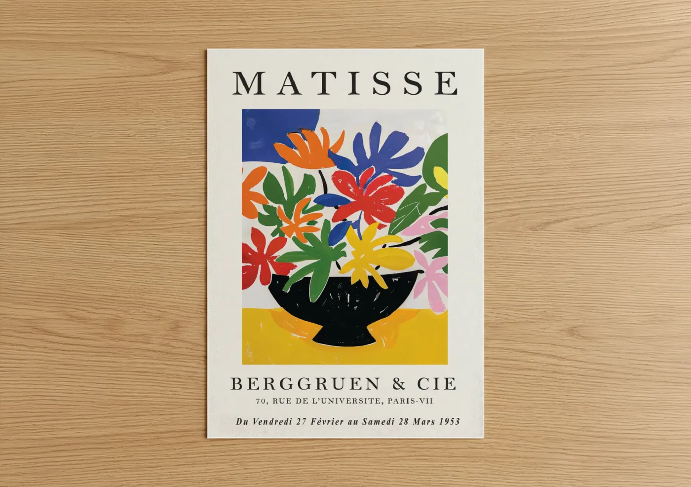 Matisse Abstract Flowers Colorful Vase Print Wall Art