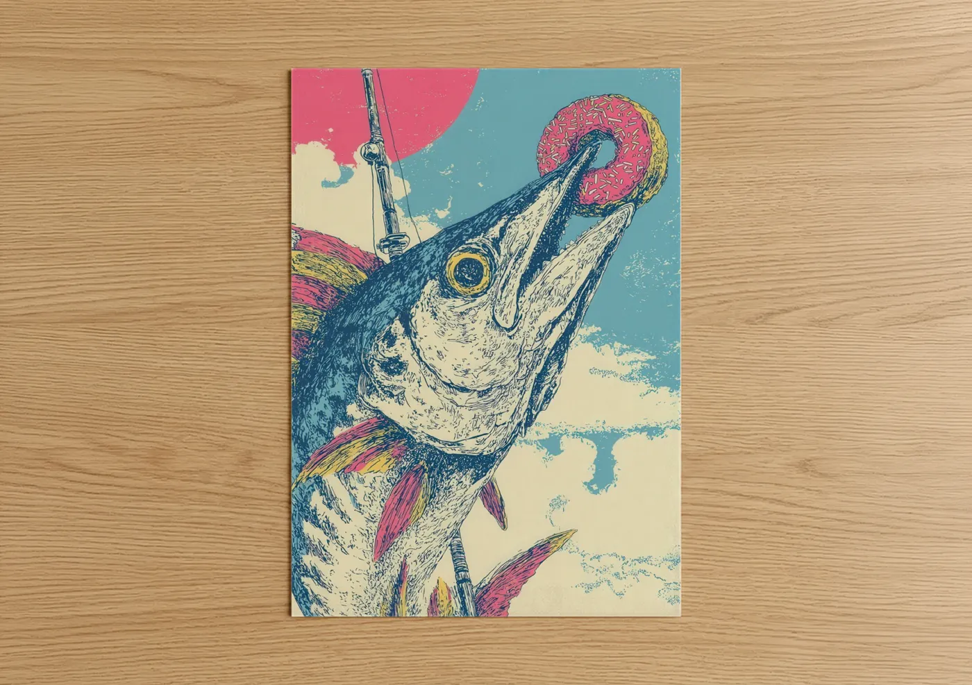 Colorful Wahoo Pop Art Fish Wall Art