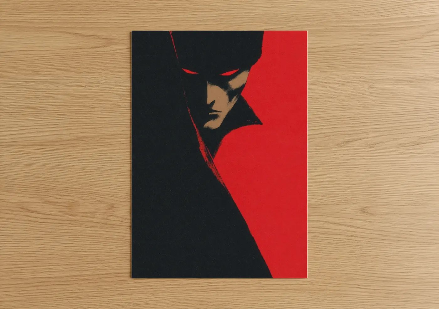 Crimson Vampire Dark Fantasy Portrait Wall Art
