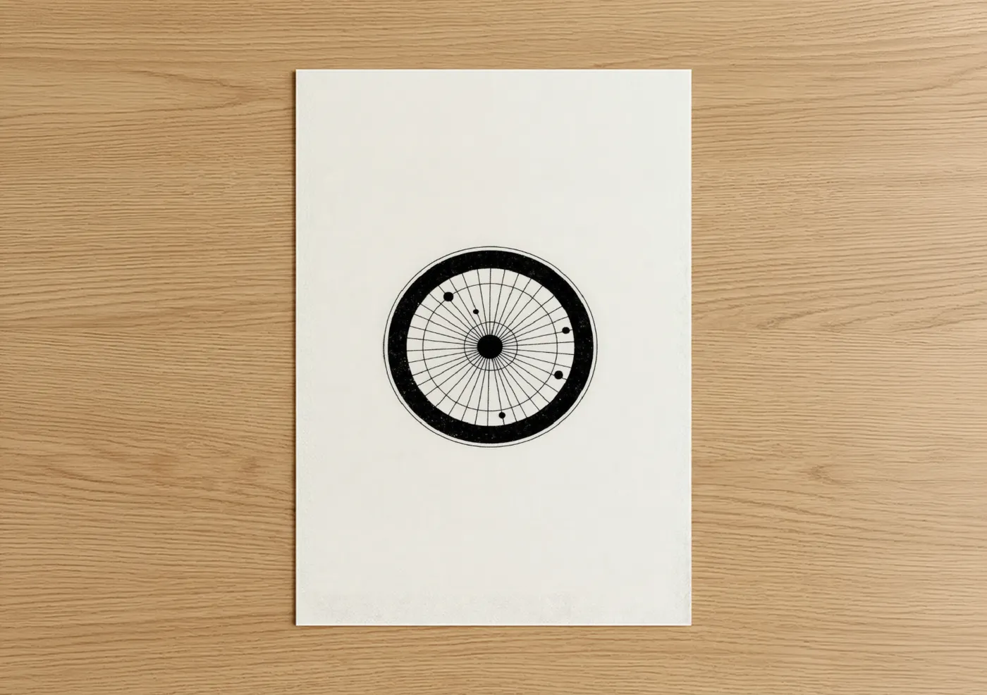 Geometric Roulette Wheel Line Wall Art