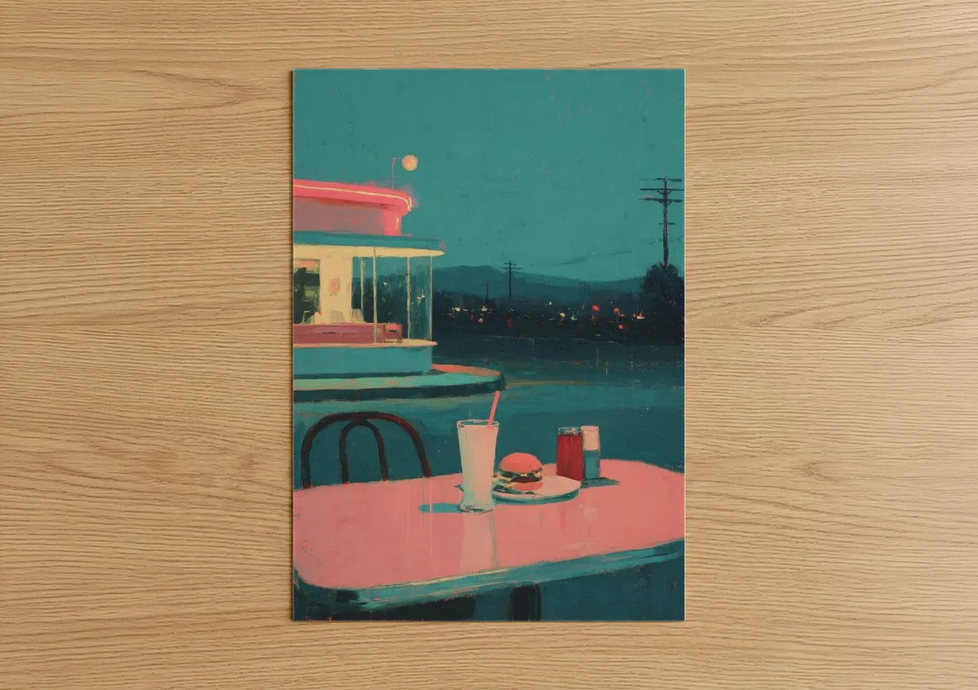 Retro Neon Diner Fast Food Wall Art