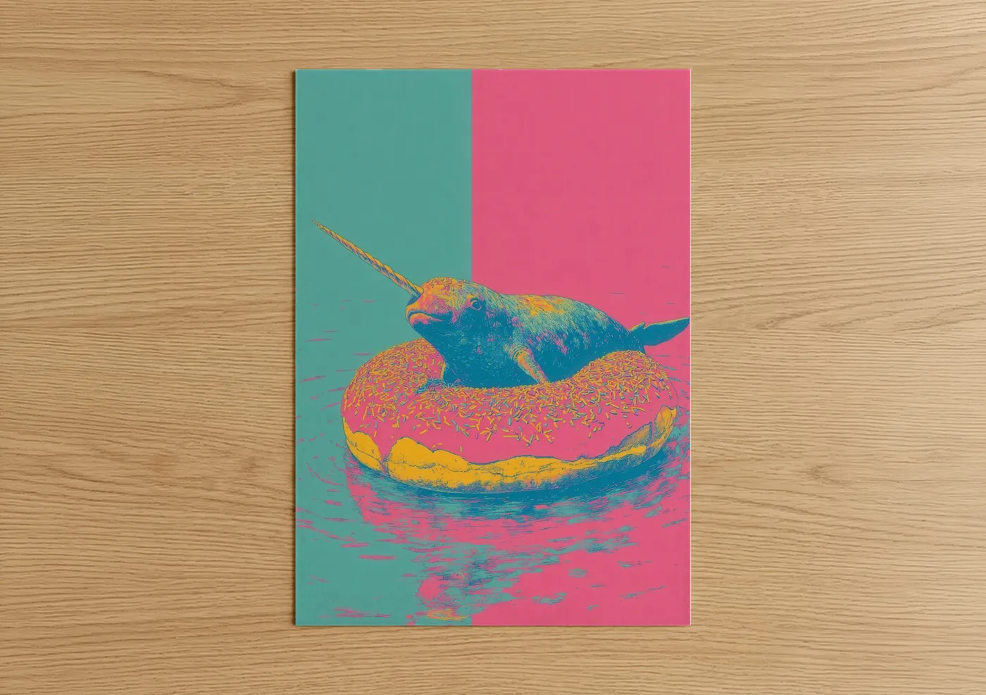 Colorful Narwhal Pop Art Illustration Wall Art