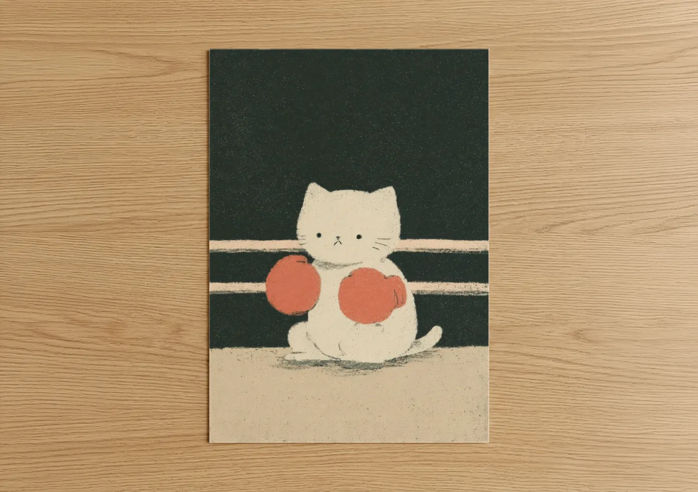 Boxing Cat Champion Kick Boxing Wall Art