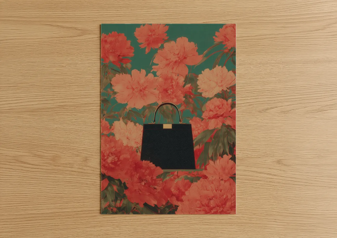 Luxury Handbag Fashion Illustration Floral Wall Art