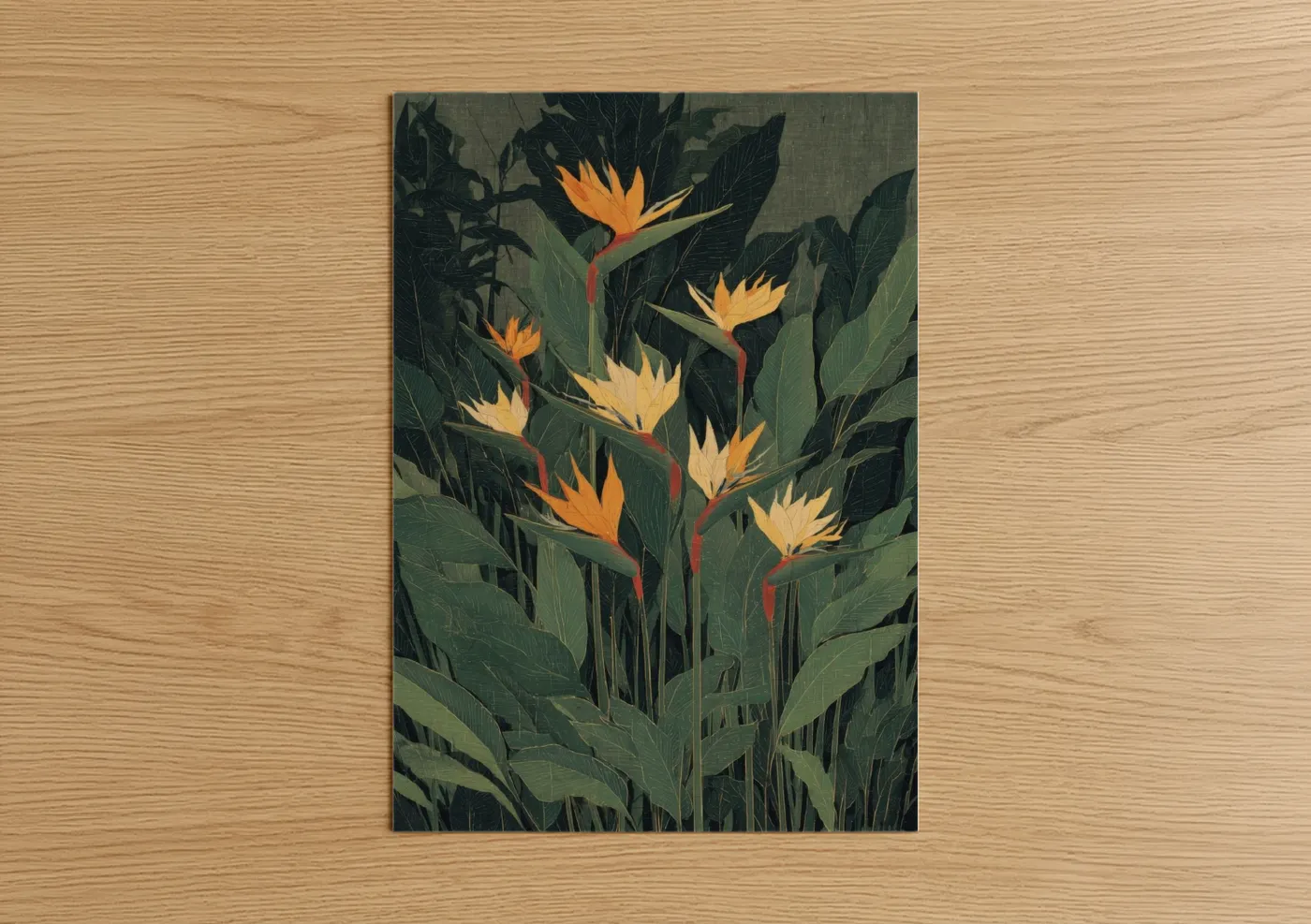 Golden Birds of Paradise Botanical Wall Art