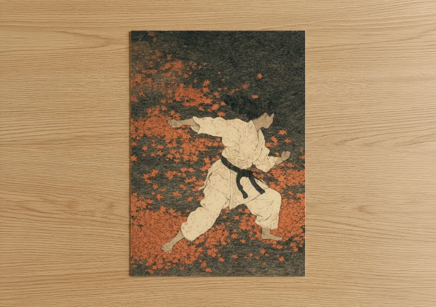 Dynamic Karate Warrior in Action Wall Art