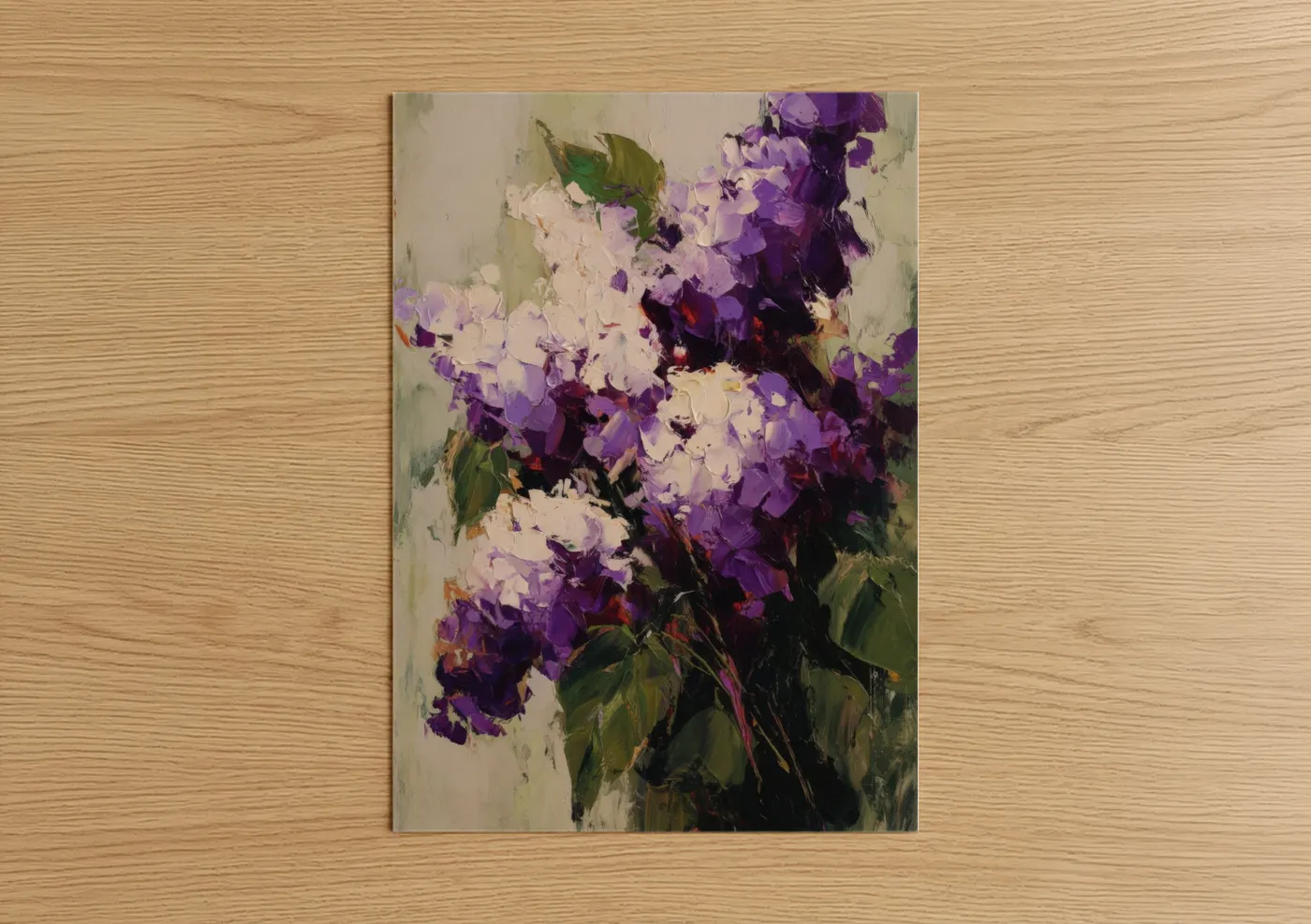 Purple Lilac Blossoms Oil Painting Wall Art