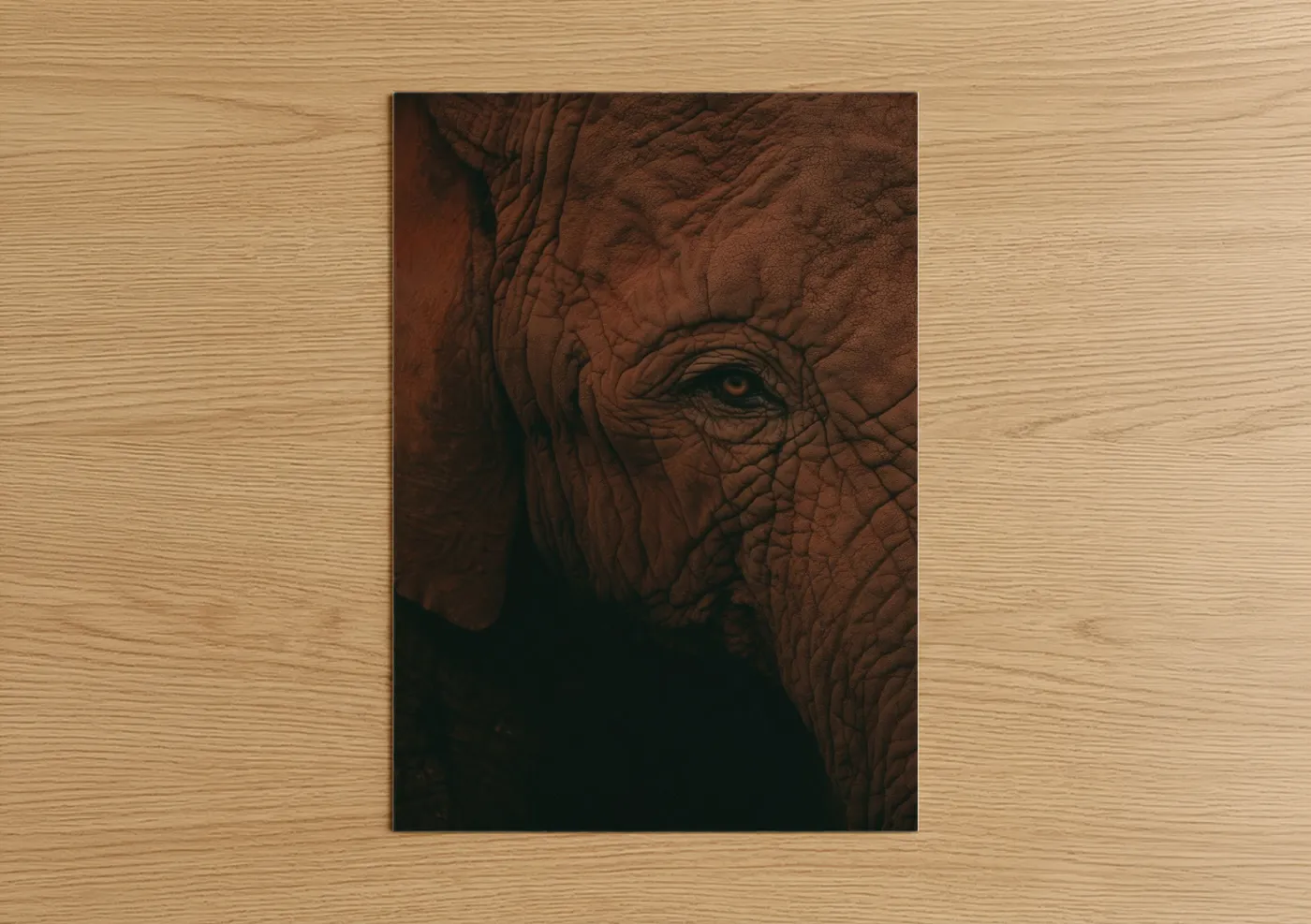 Savanna Elephant Golden Eye Portrait Wall Art