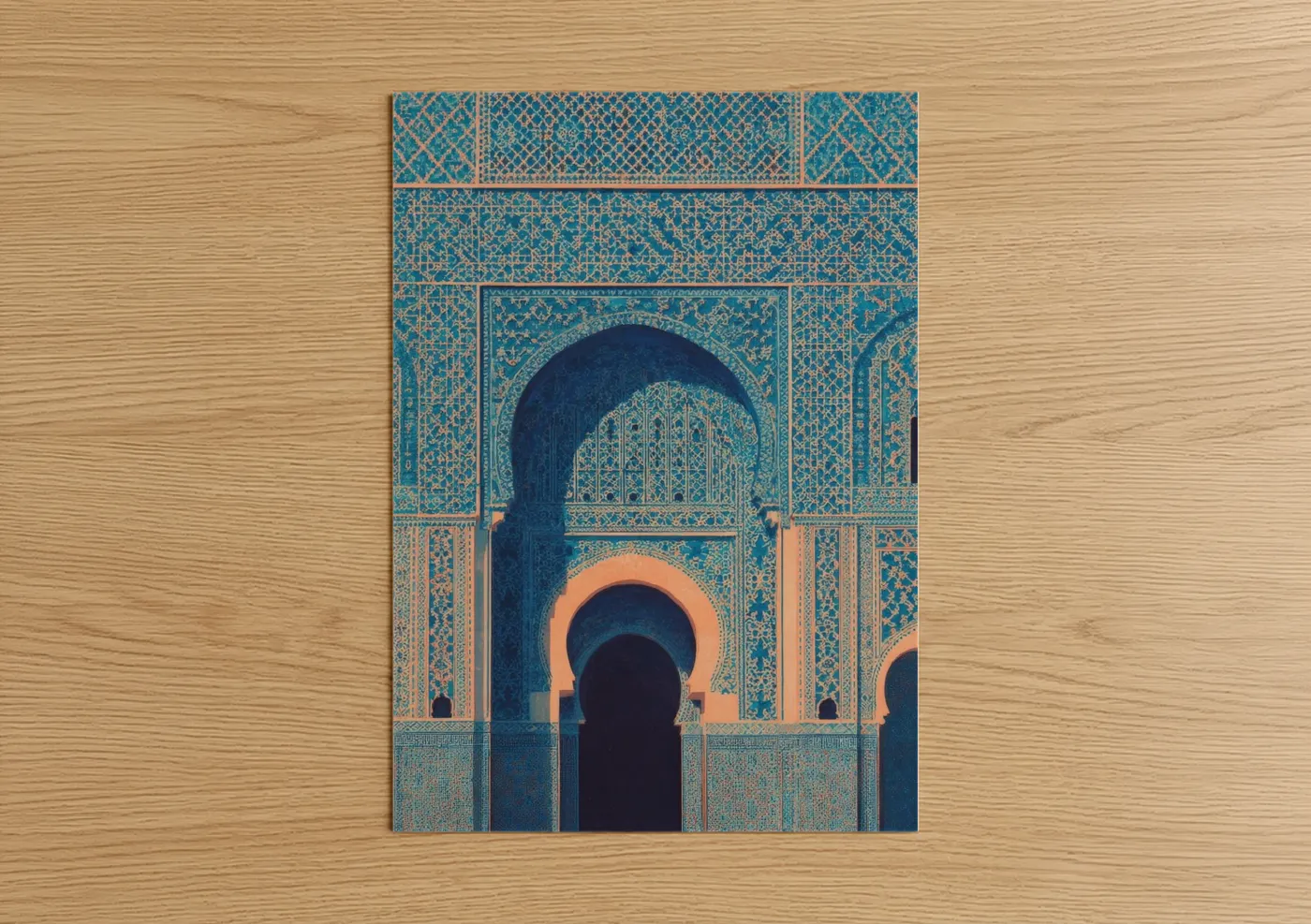 Turquoise Mosque Portal Architecture Wall Art