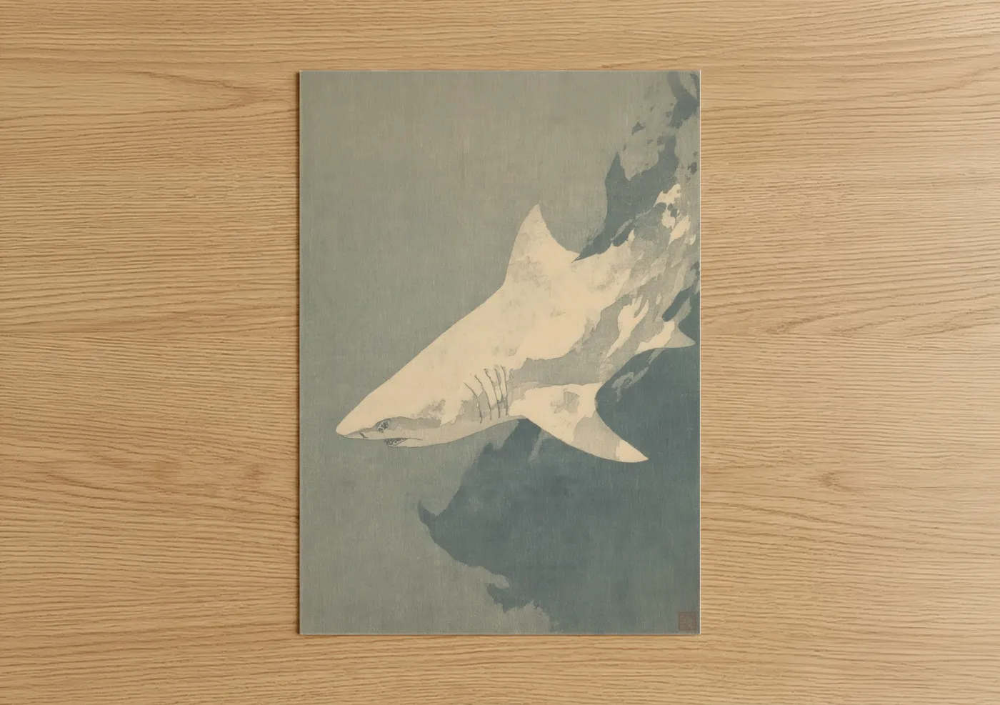 Pale Sand Tiger Shark Japanese Wall Art