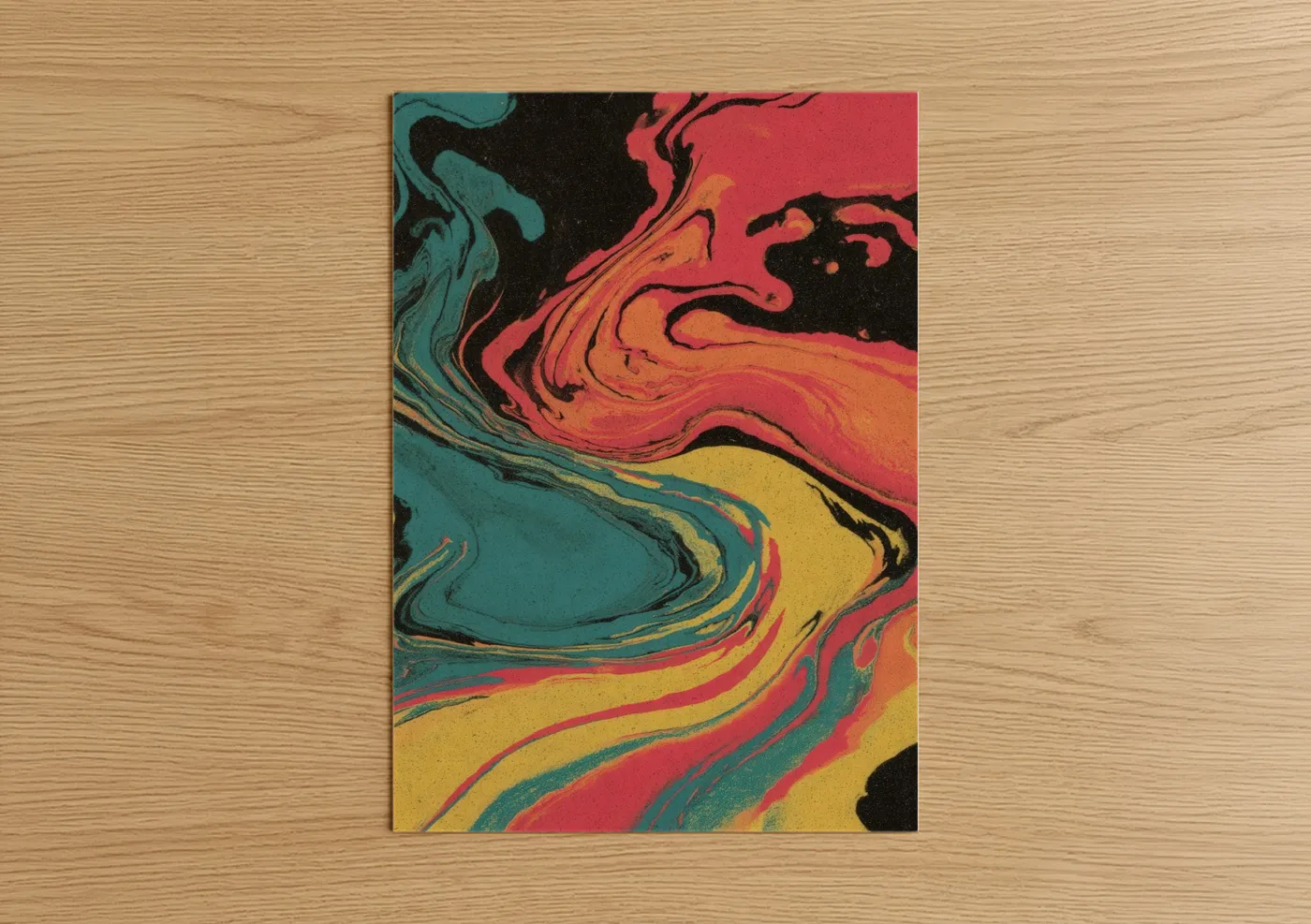 Vibrant Liquid Flow Abstract Expressionism Wall Art