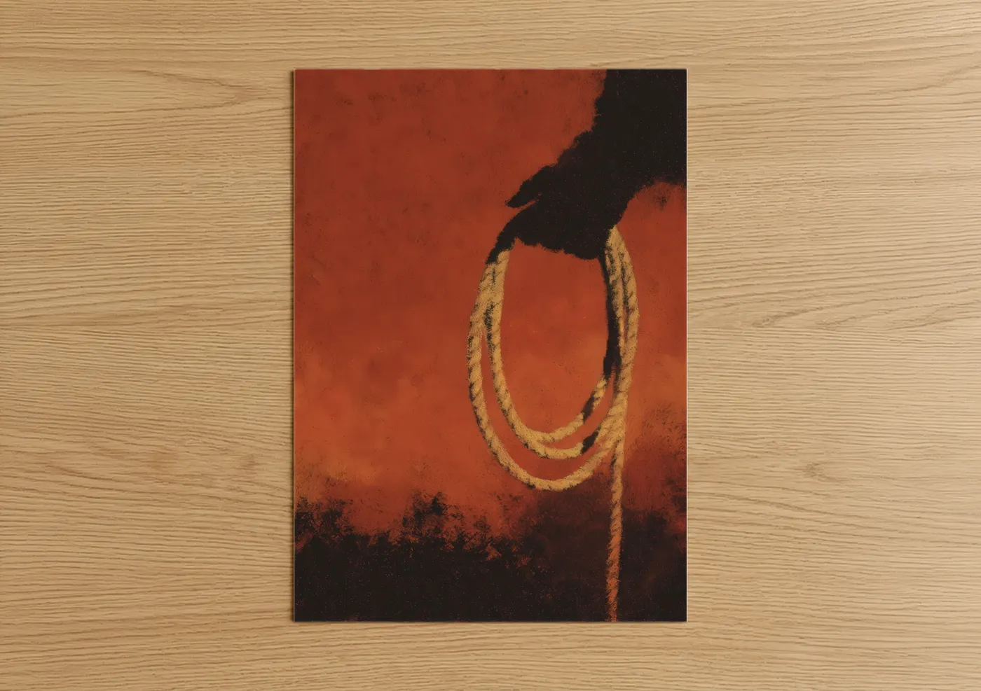 Golden Rope Loop Nautical Wall Art