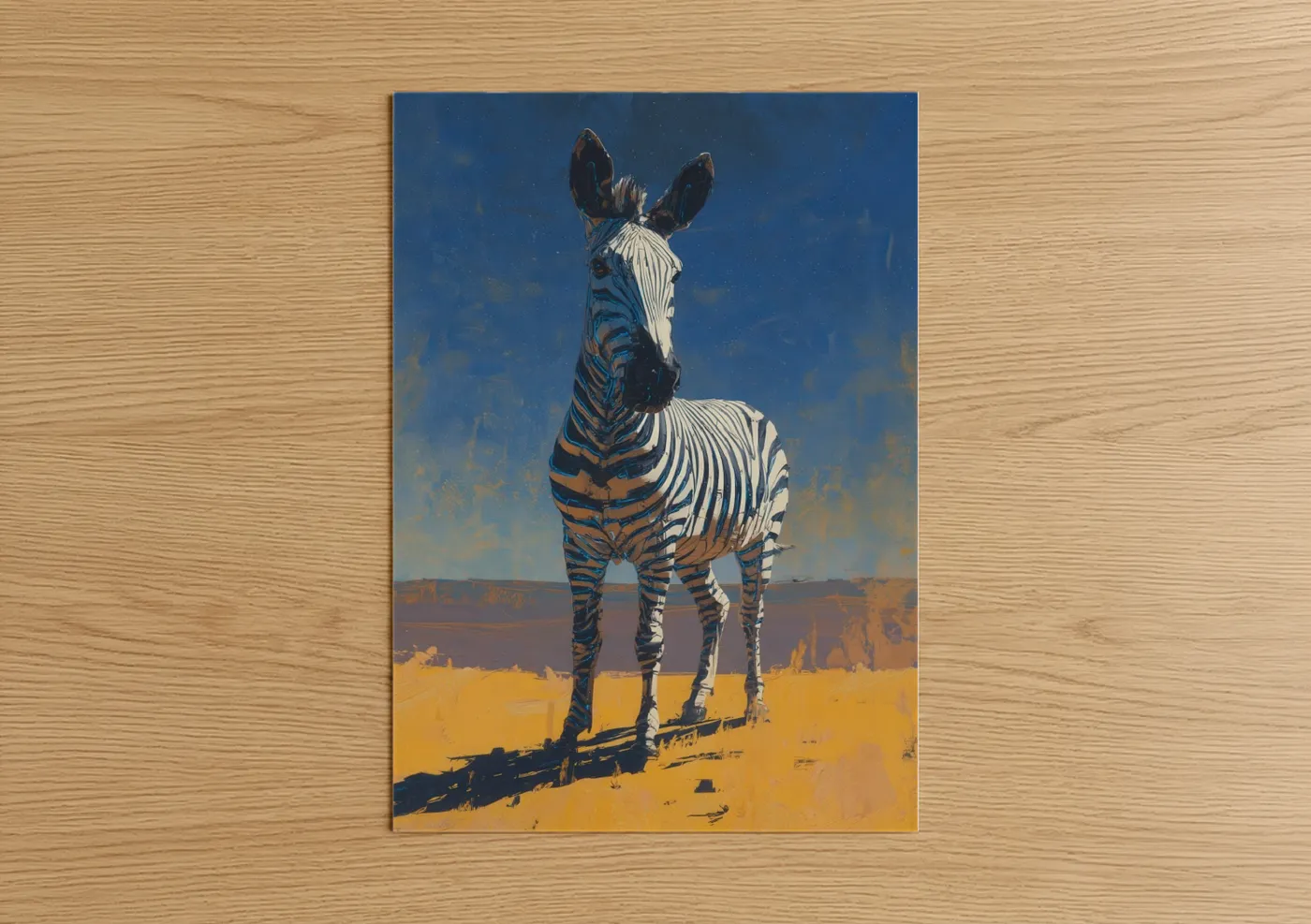 Golden Zebra Desert Wildlife Wall Art