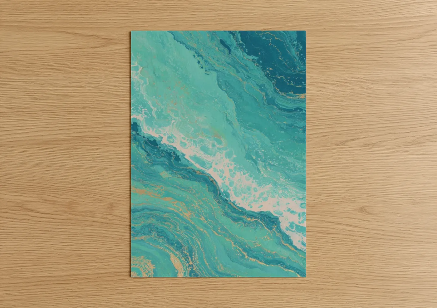 Turquoise Marble Flow Abstract Wellness Wall Art