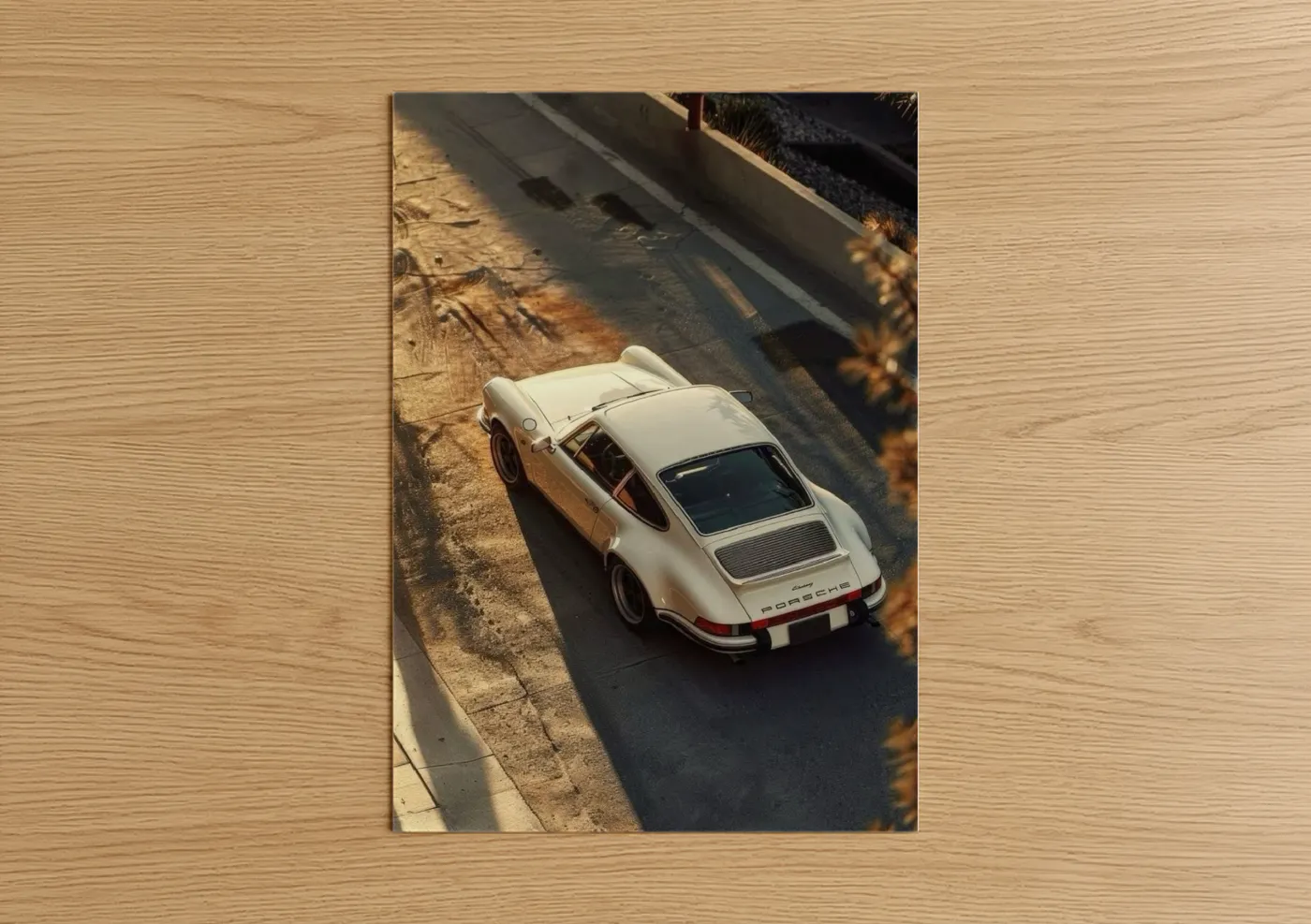 Classic White Porsche Sports Car Wall Art