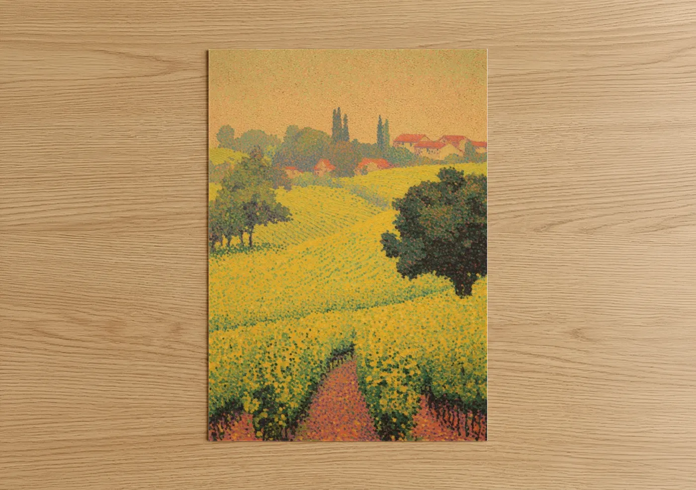 Tuscan Vineyards Impressionist Landscape Wall Art
