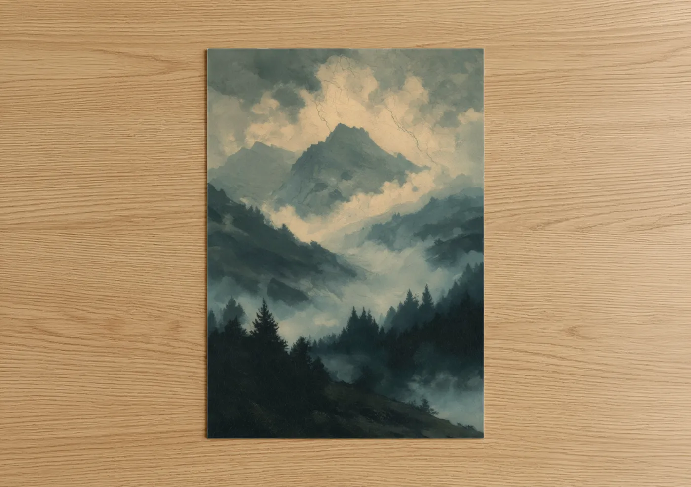 Mountain Storm with Dramatic Clouds Wall Art