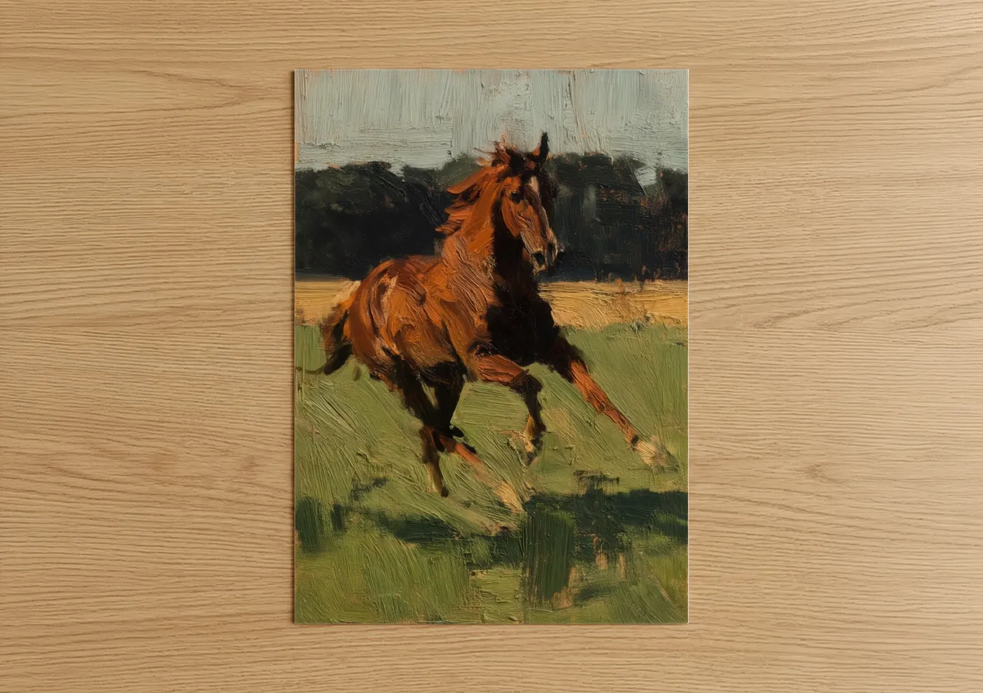 Chestnut Thoroughbred Horse Oil Painting Wall Art