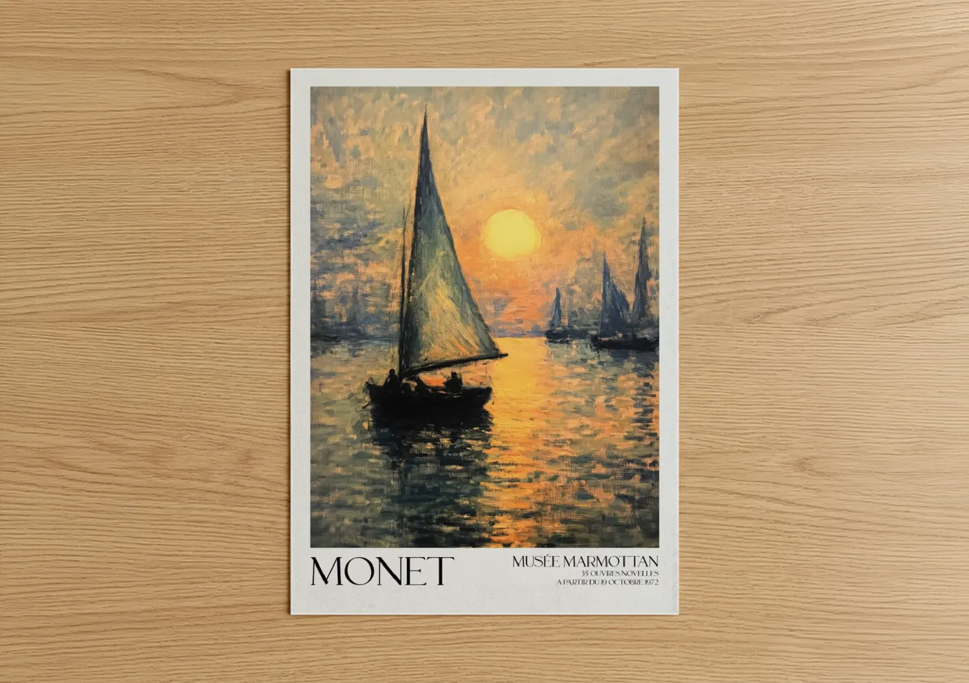Sailboats Sunset Water Impressionist Wall Art