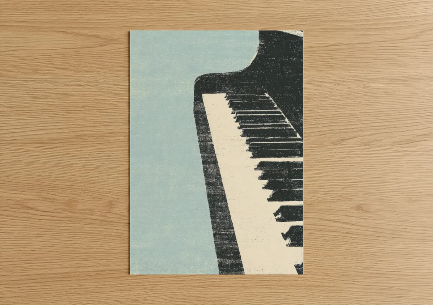 Vintage Piano Keys Minimalist Wall Art