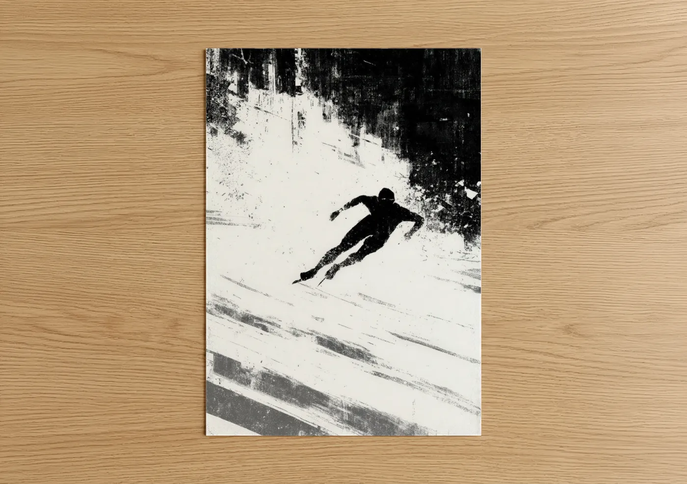 Dynamic Ice Skater Winter Sport Wall Art