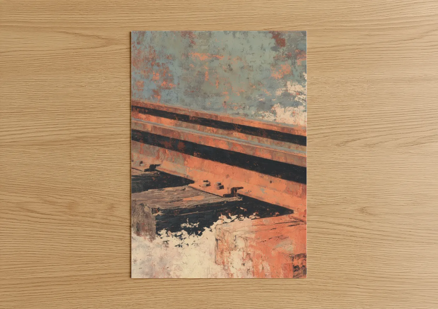 Rusty Train Tracks Industrial Decay Wall Art