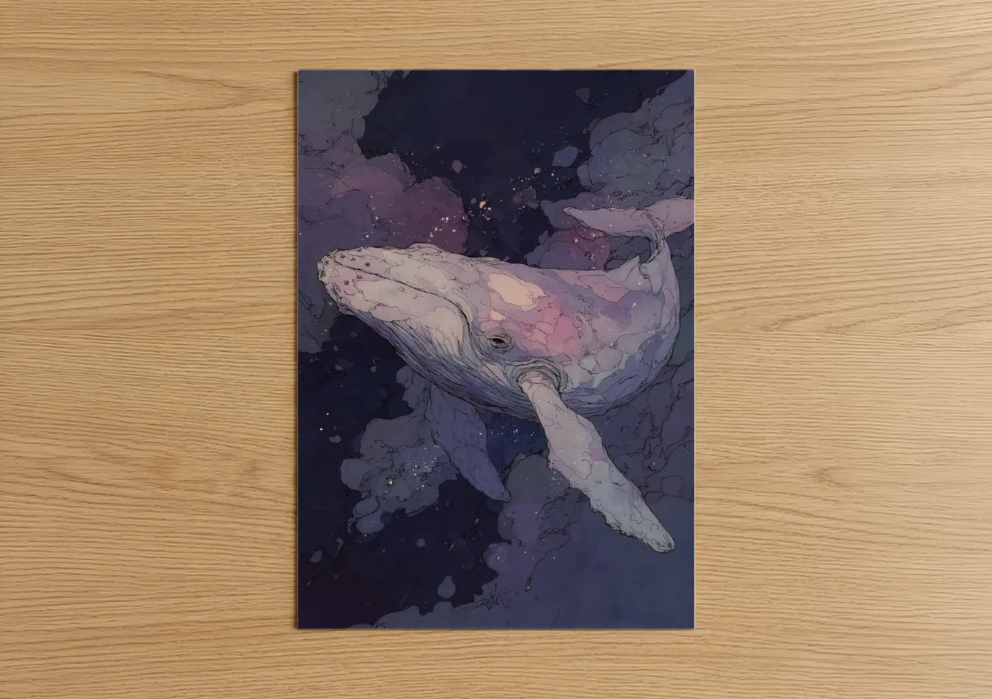 Ethereal Gray Whale Ocean Wall Art