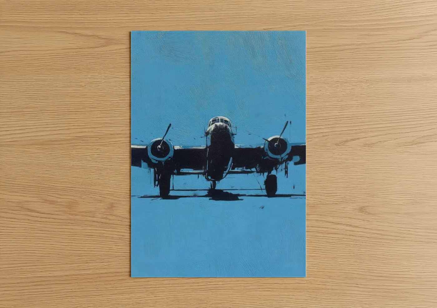 Vintage Airplane Squadron Blue Aviation Wall Art