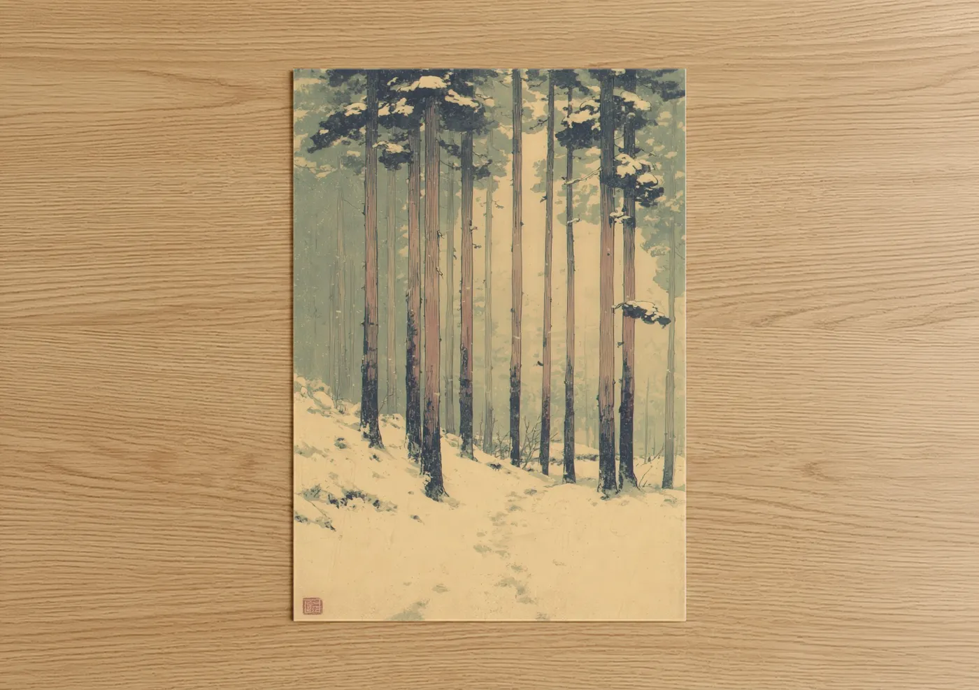 Snowy Pine Forest Winter Landscape Wall Art