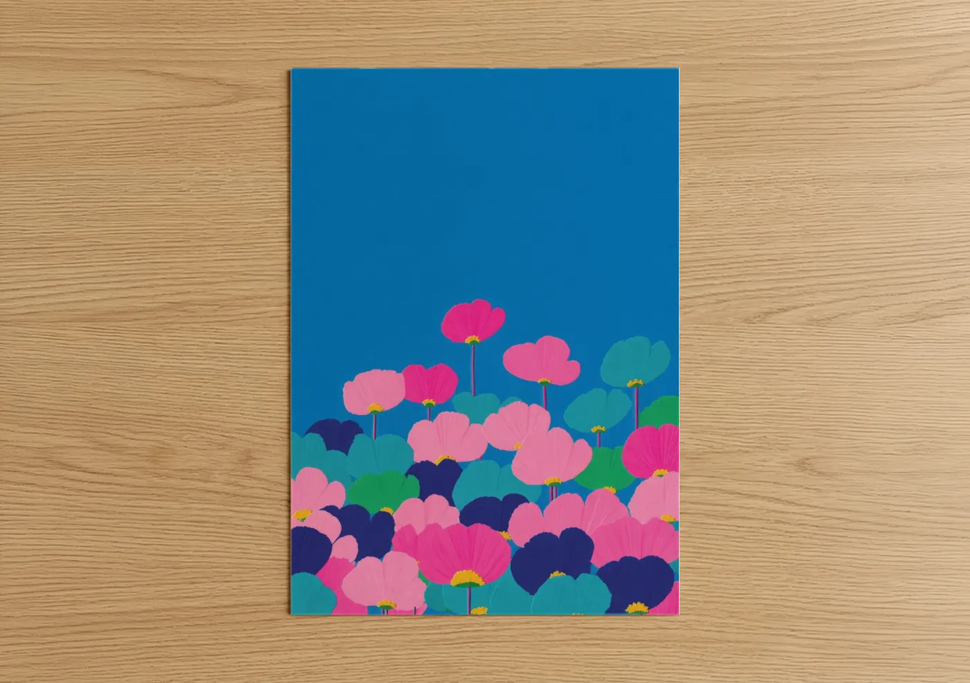 Abstract Floral Art with Geometric Blooms Wall Art