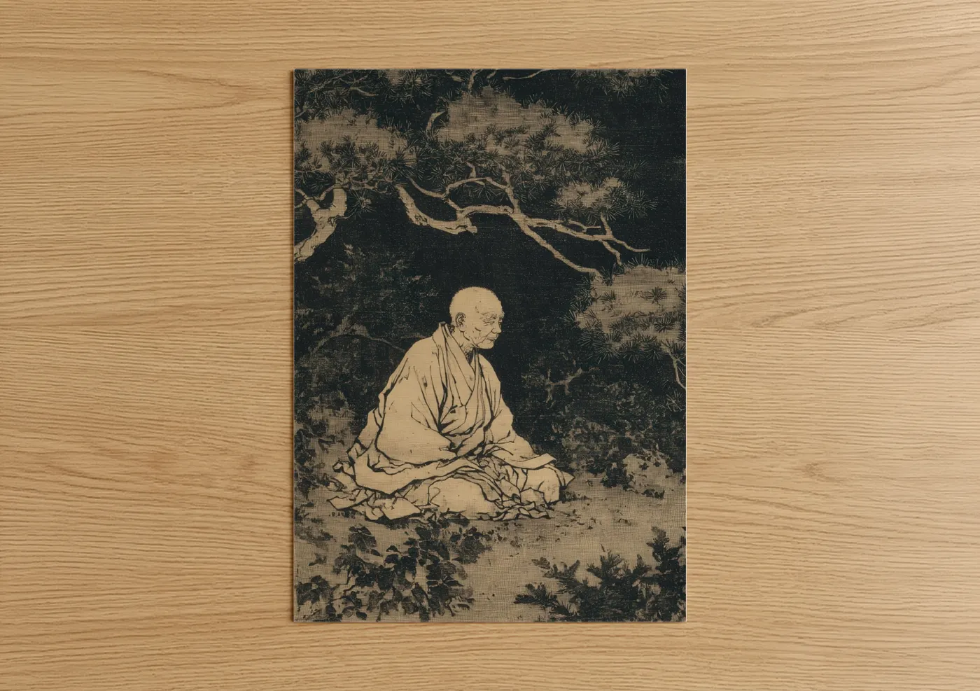 Meditative Karate Master Japanese Wall Art