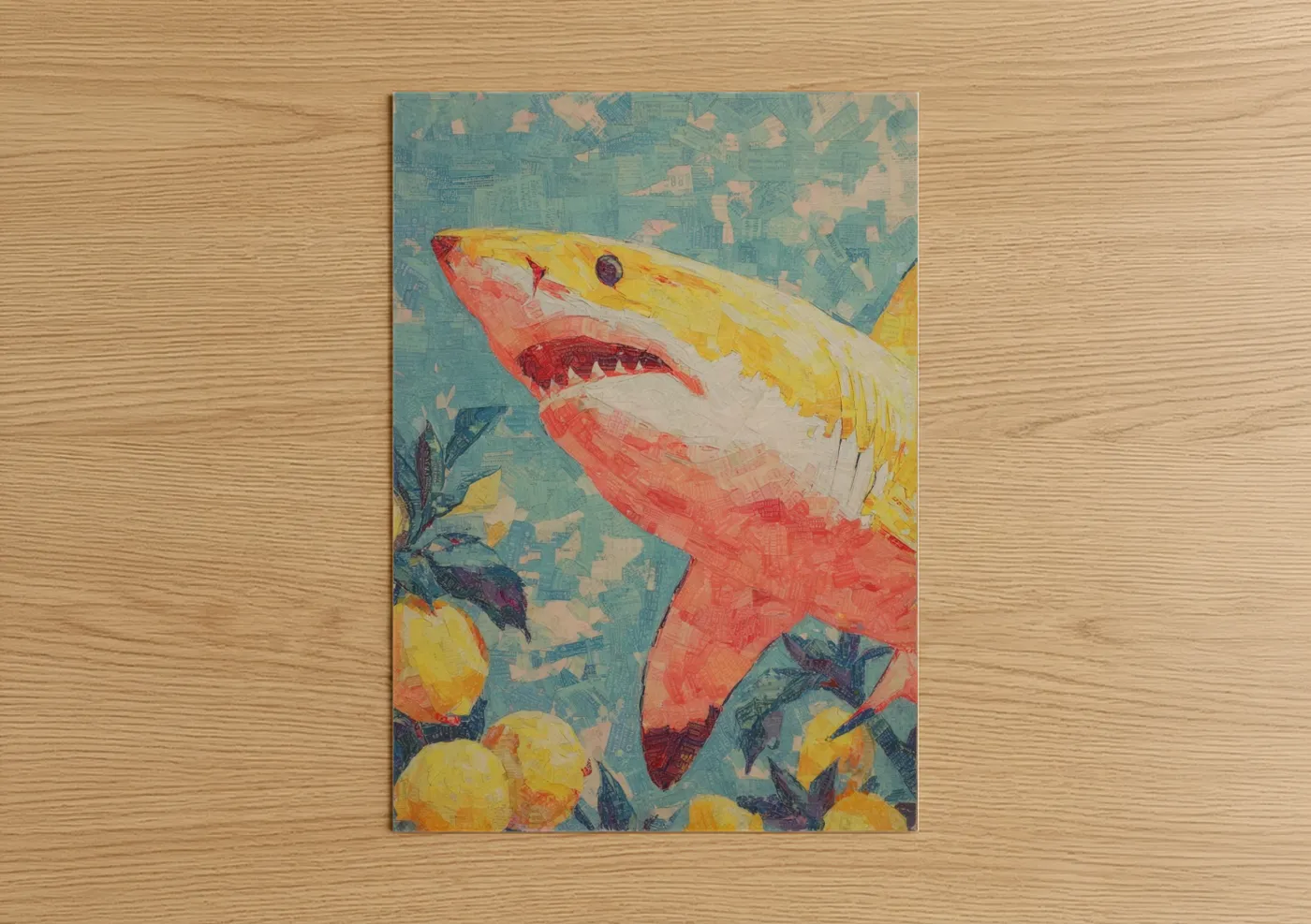 Citrus Lemon Shark Colorful Ocean Wall Art
