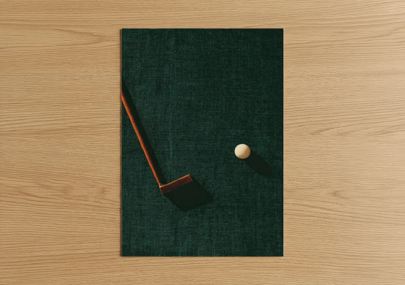 Vintage Golf Club On Green Felt Wall Art