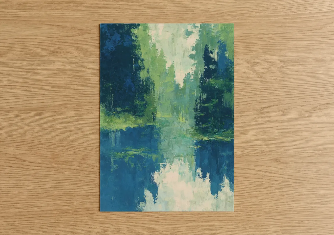Serene Forest Reflection Abstract Nature Wall Art