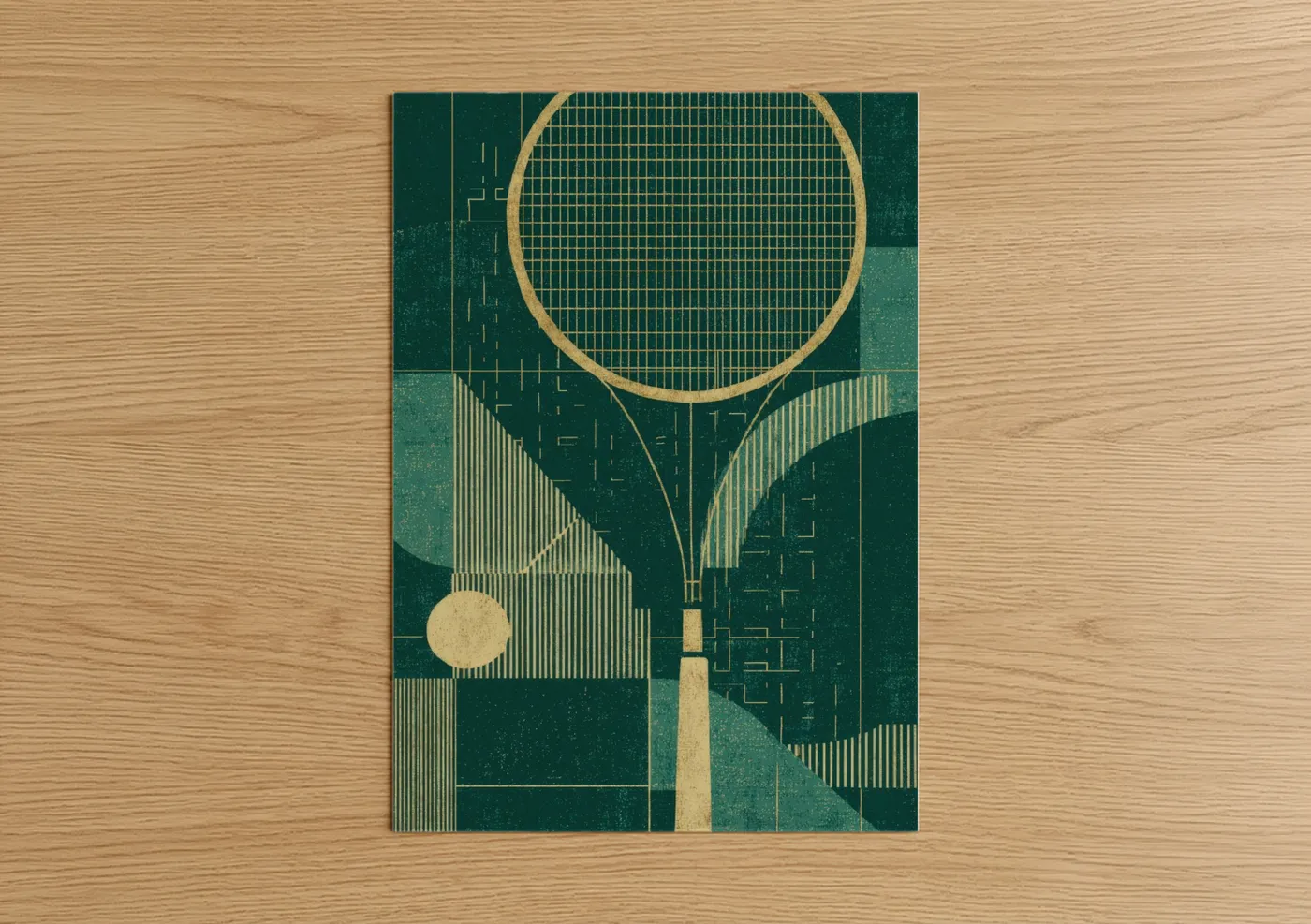 Vintage Racquet Art Deco Sports Wall Art
