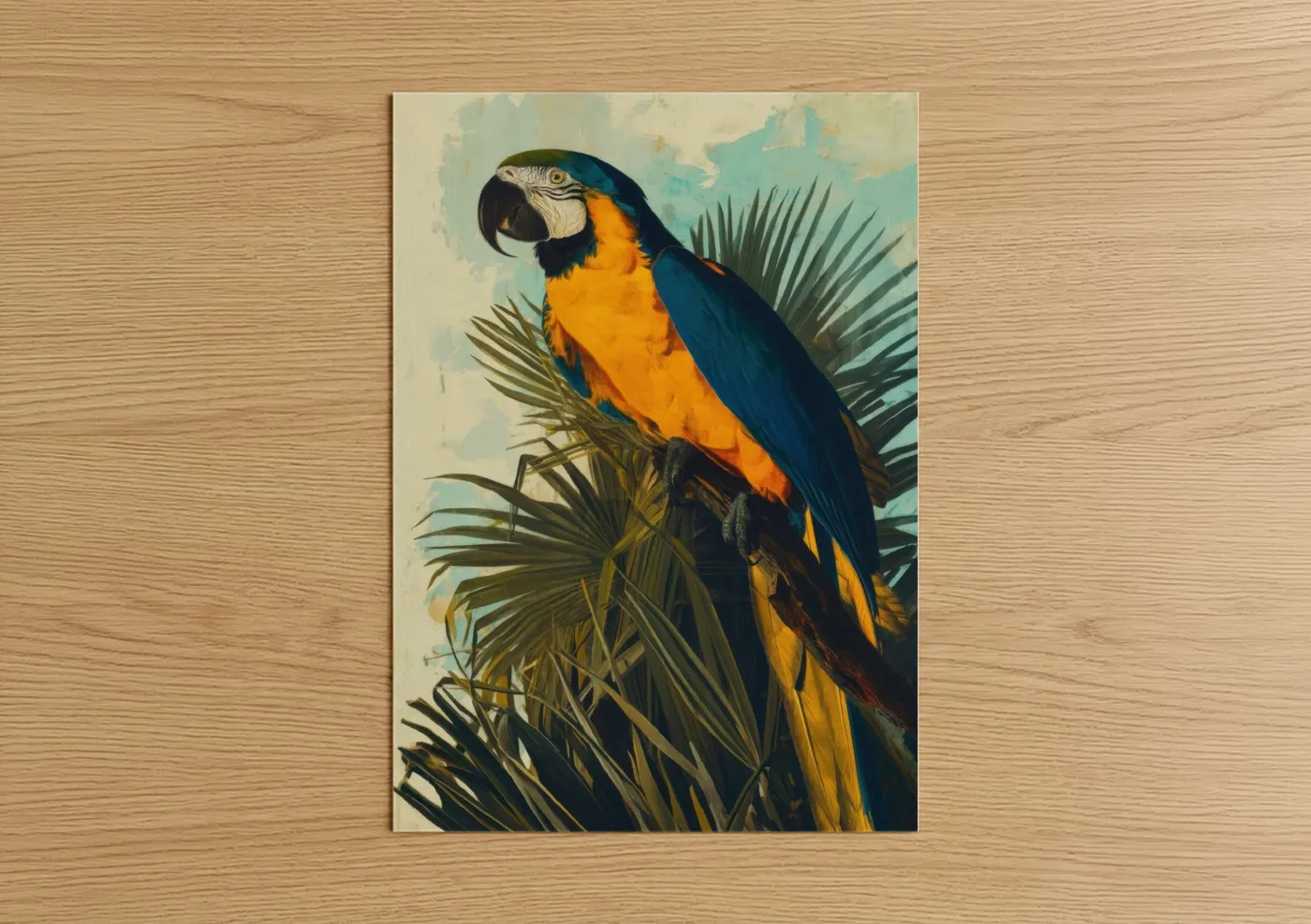 Blue Gold Macaw Tropical Parrot Wall Art