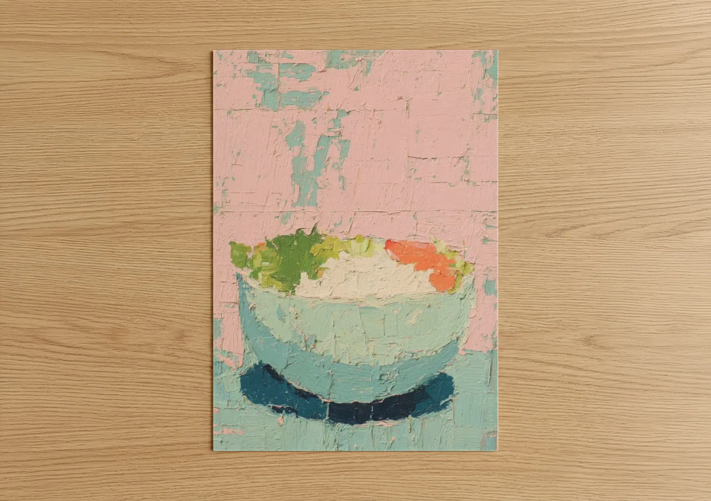 Fresh Garden Salad Bowl Oil Painting Wall Art