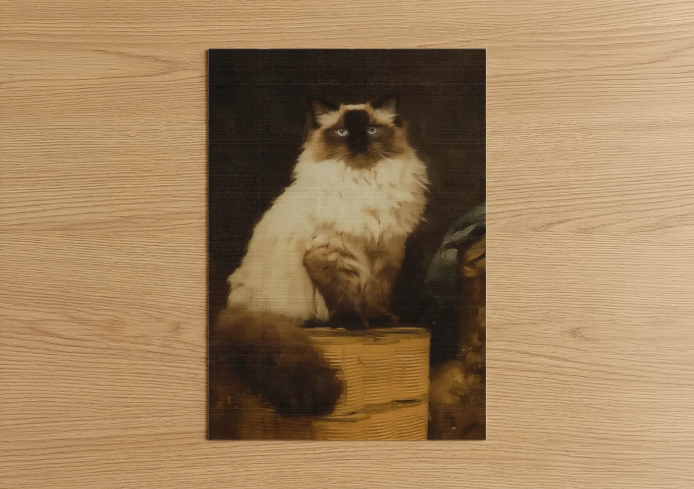 Himalayan Cat Portrait Warm Sepia Tone Wall Art