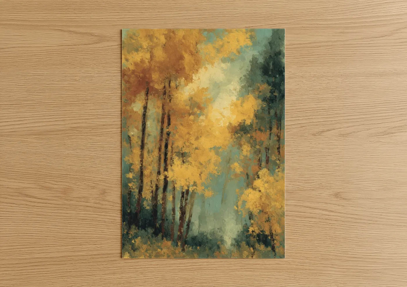 Golden Maple Forest Autumn Landscape Wall Art