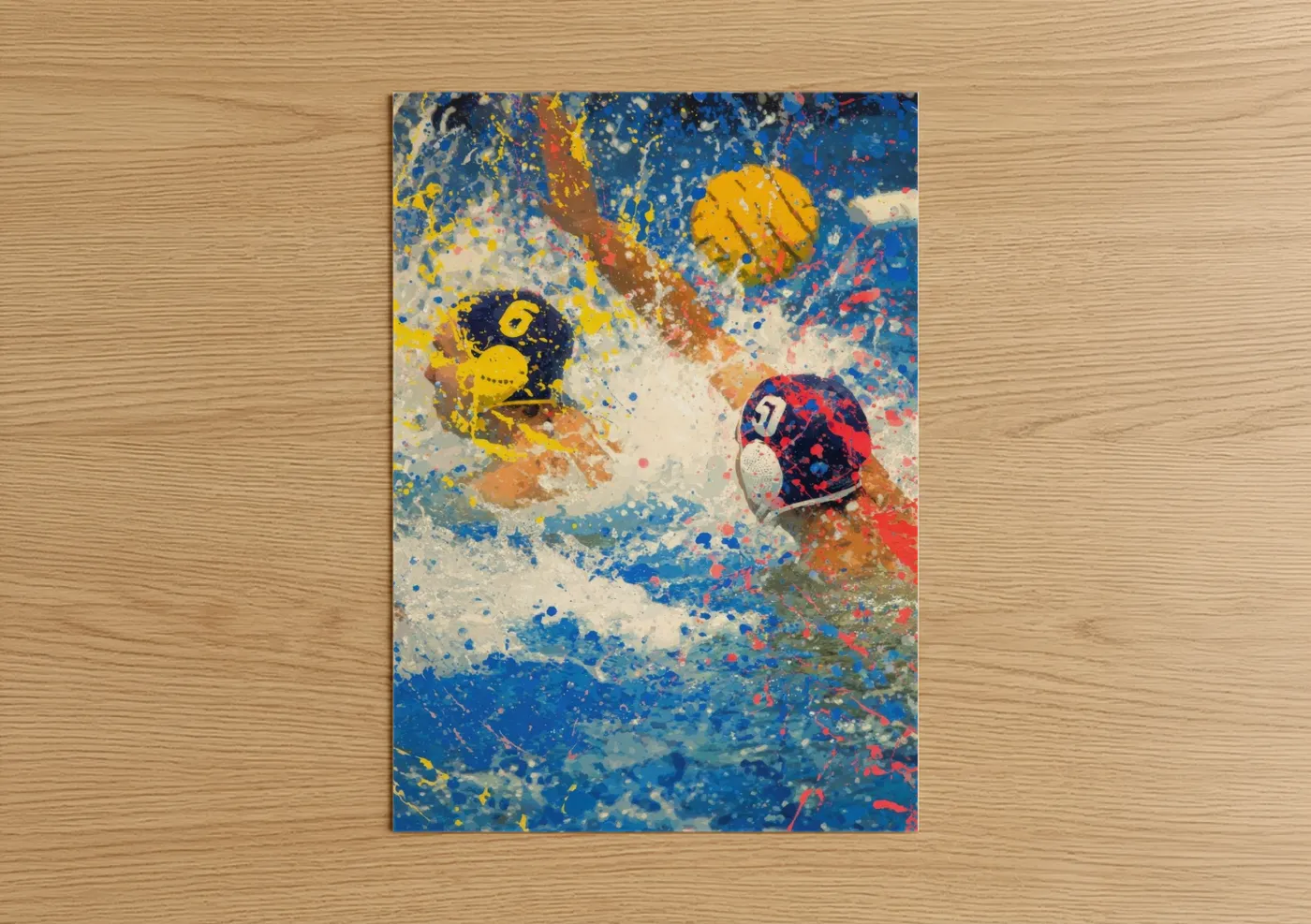Dynamic Water Polo Splash Abstract Wall Art
