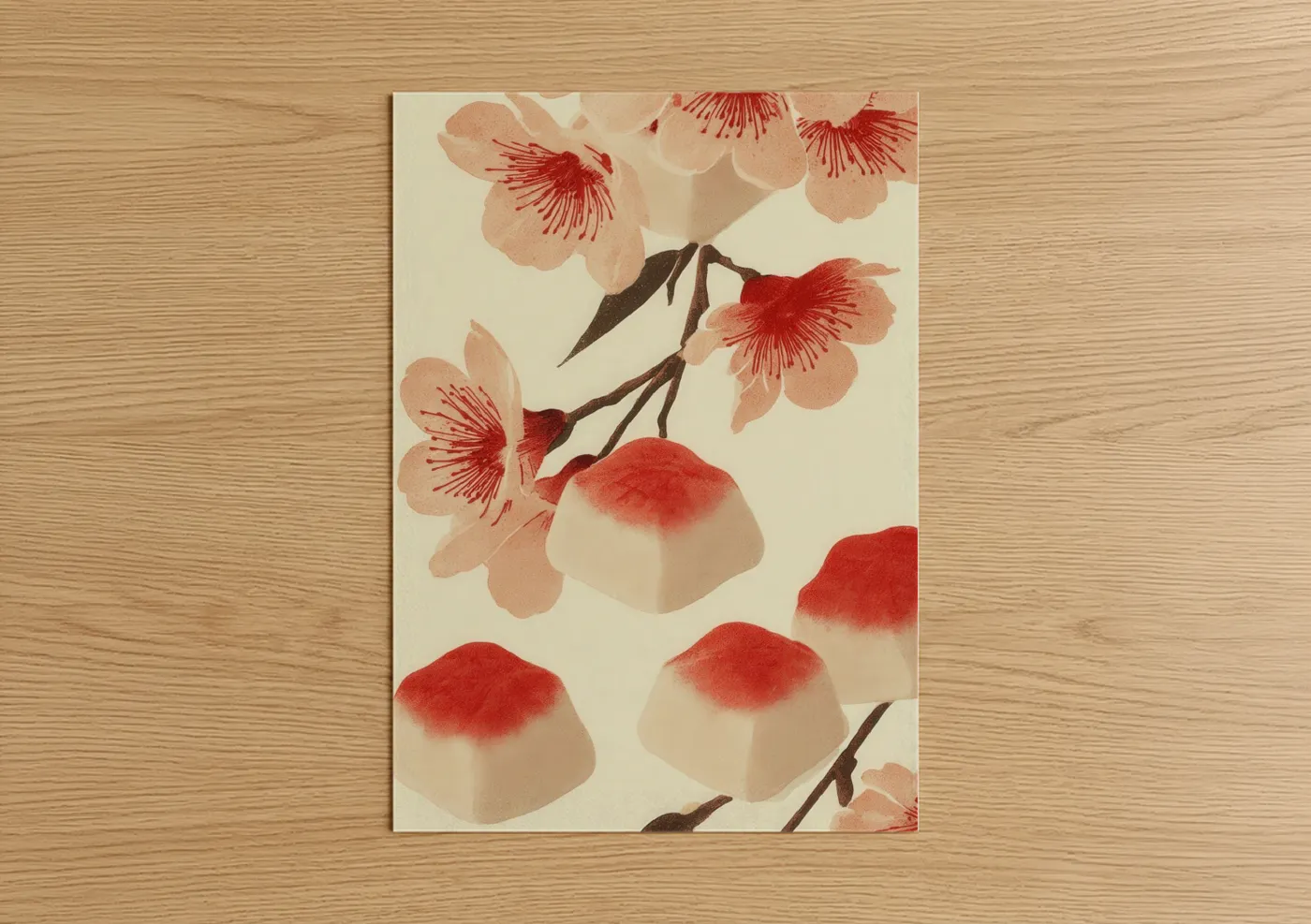 Cherry Blossom Confection Watercolor Wall Art