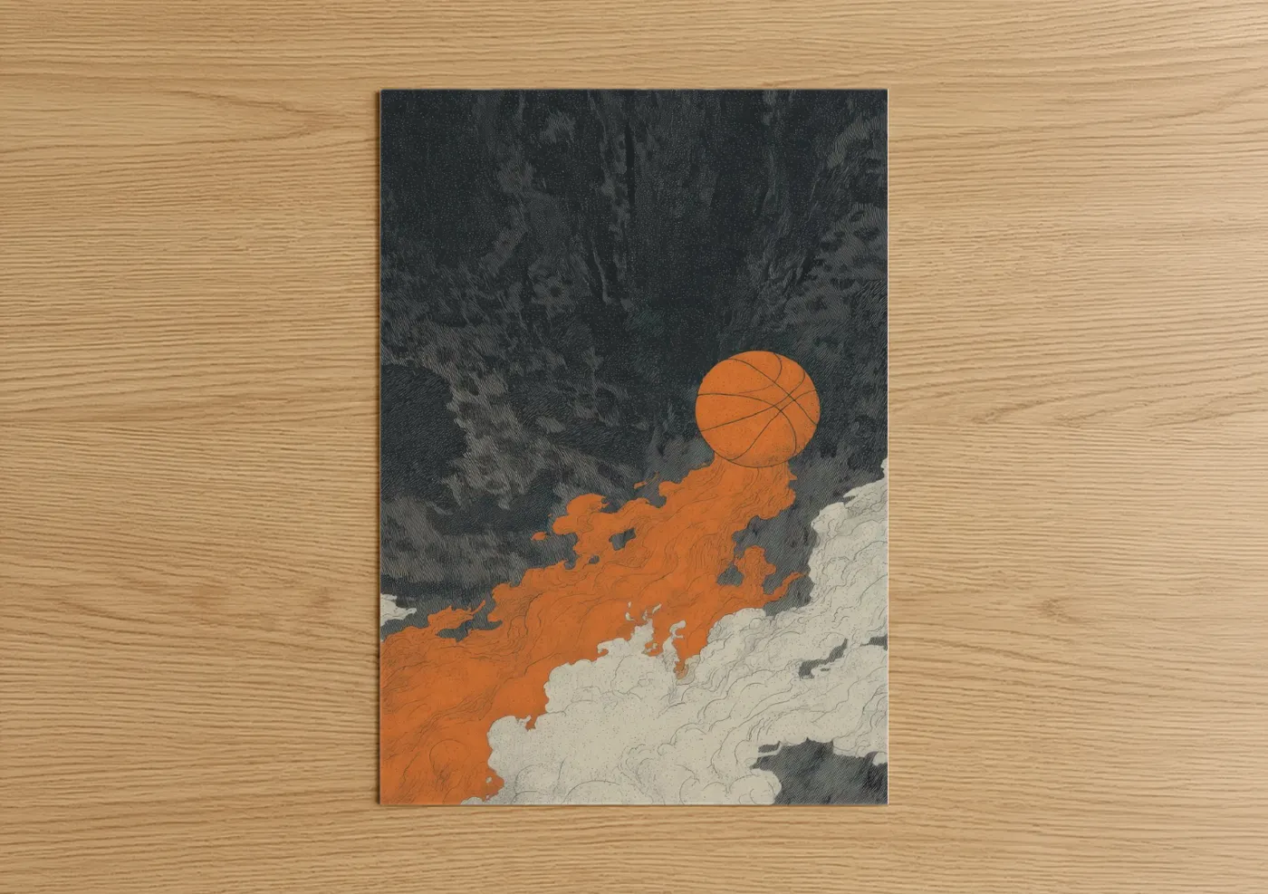 Molten Basketball Rising Art Print Wall Art