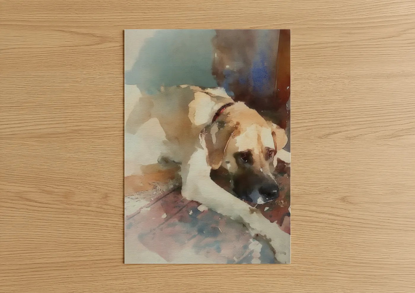 Gentle Mastiff Watercolor Portrait Wall Art
