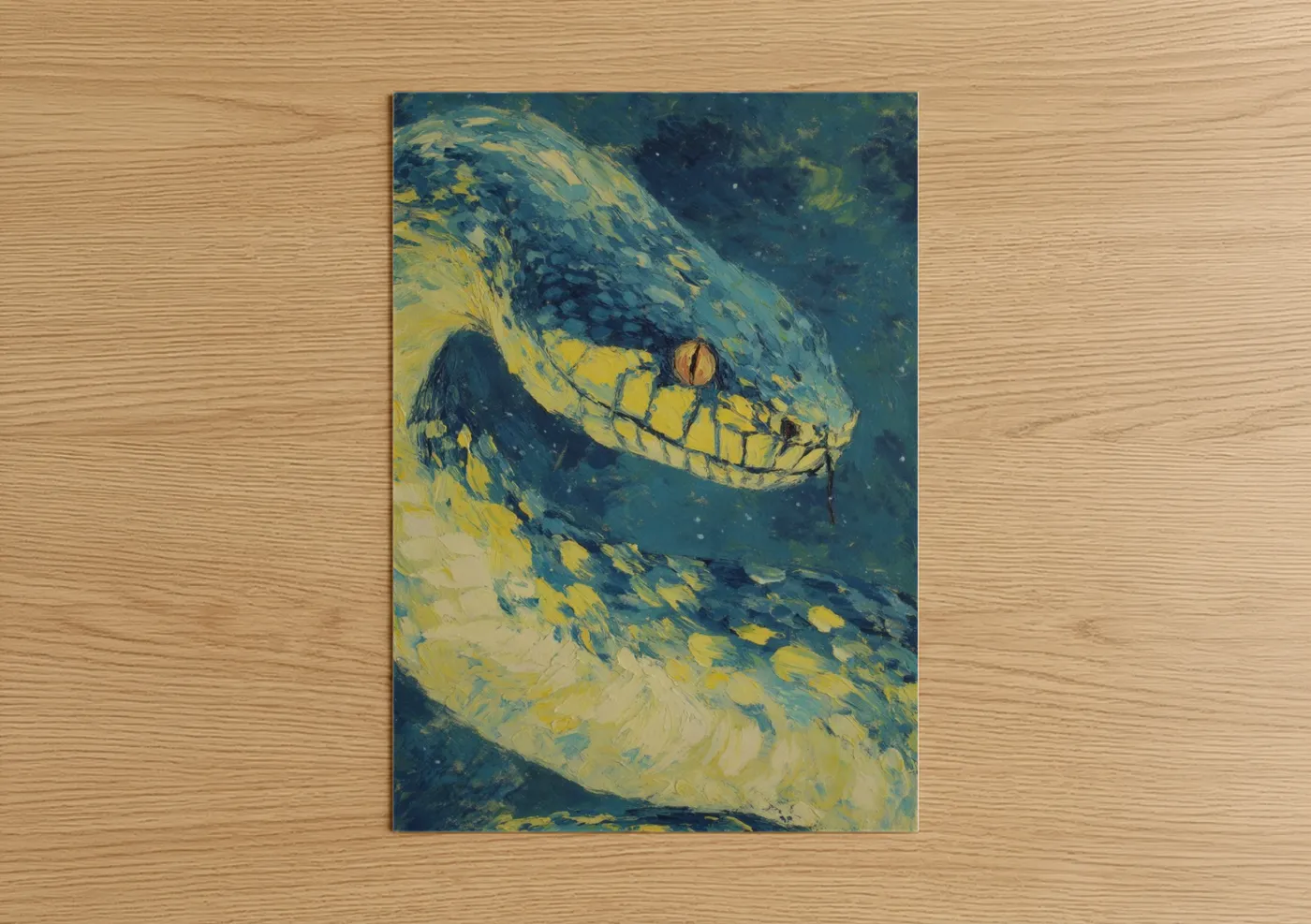 Golden Python Expressionist Wall Art