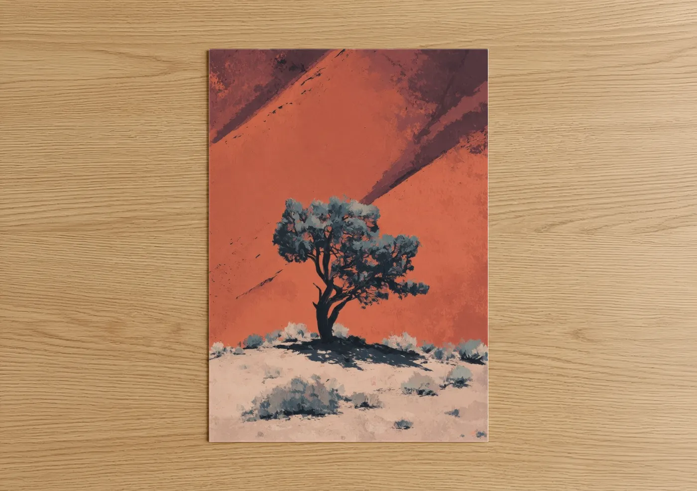 Desert Juniper Tree Arid Landscape Wall Art