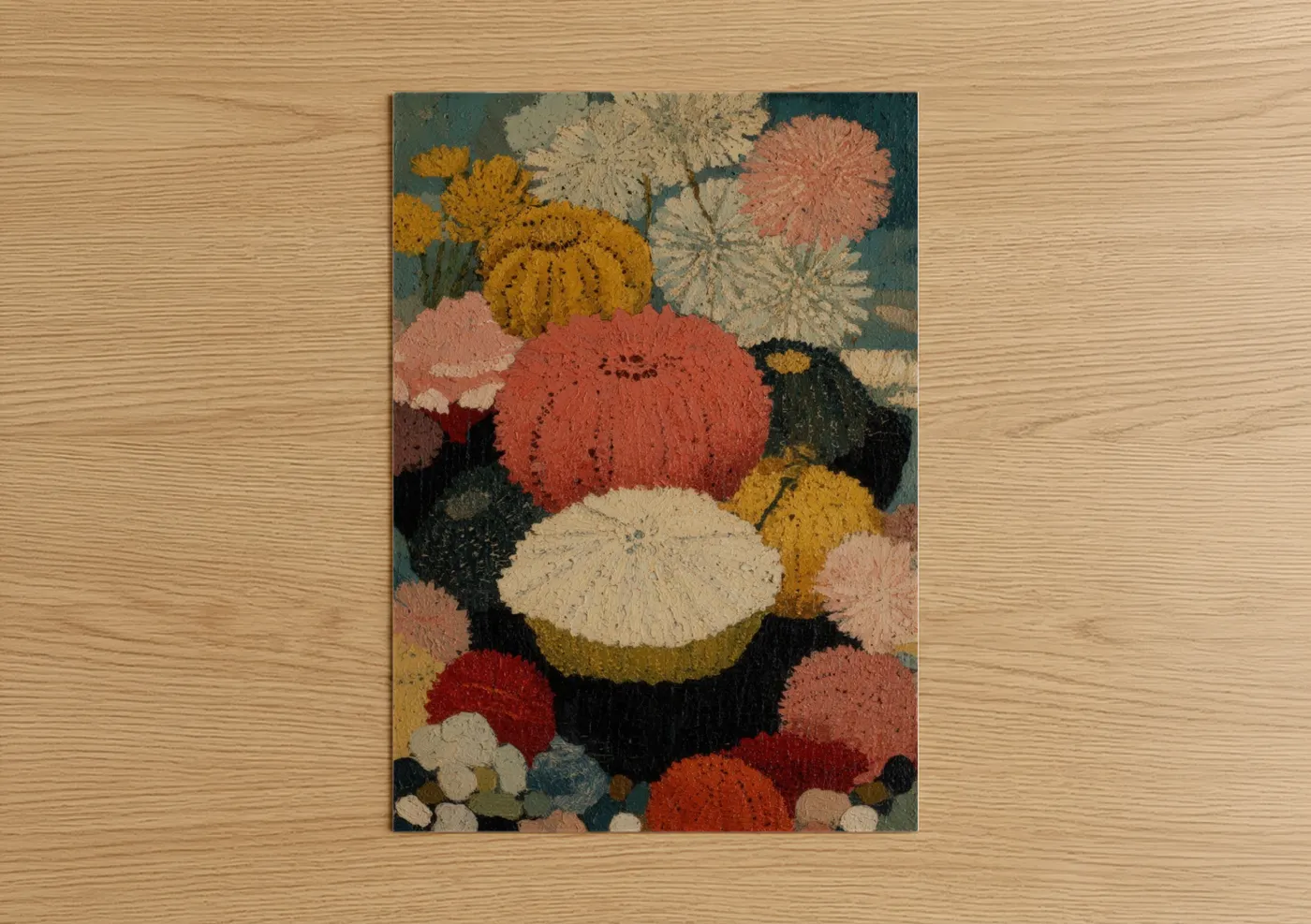 Colorful Sea Urchin Abstract Wall Art