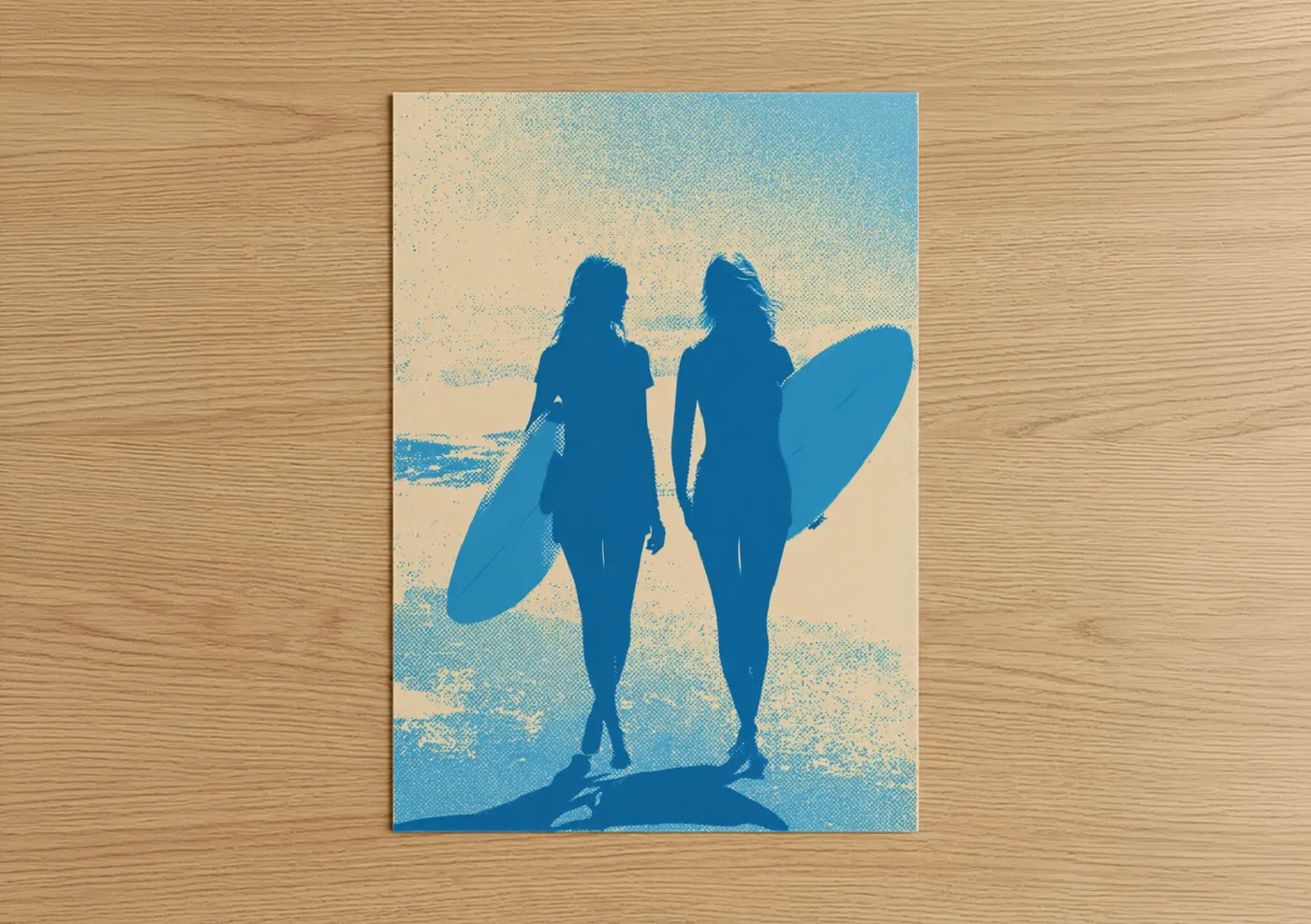 Beach Surfer Girls Wall Art Print Wall Art