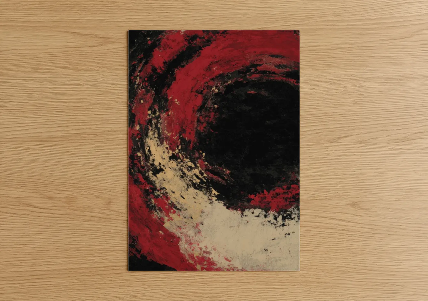 Red Roulette Wheel Abstract Wall Art