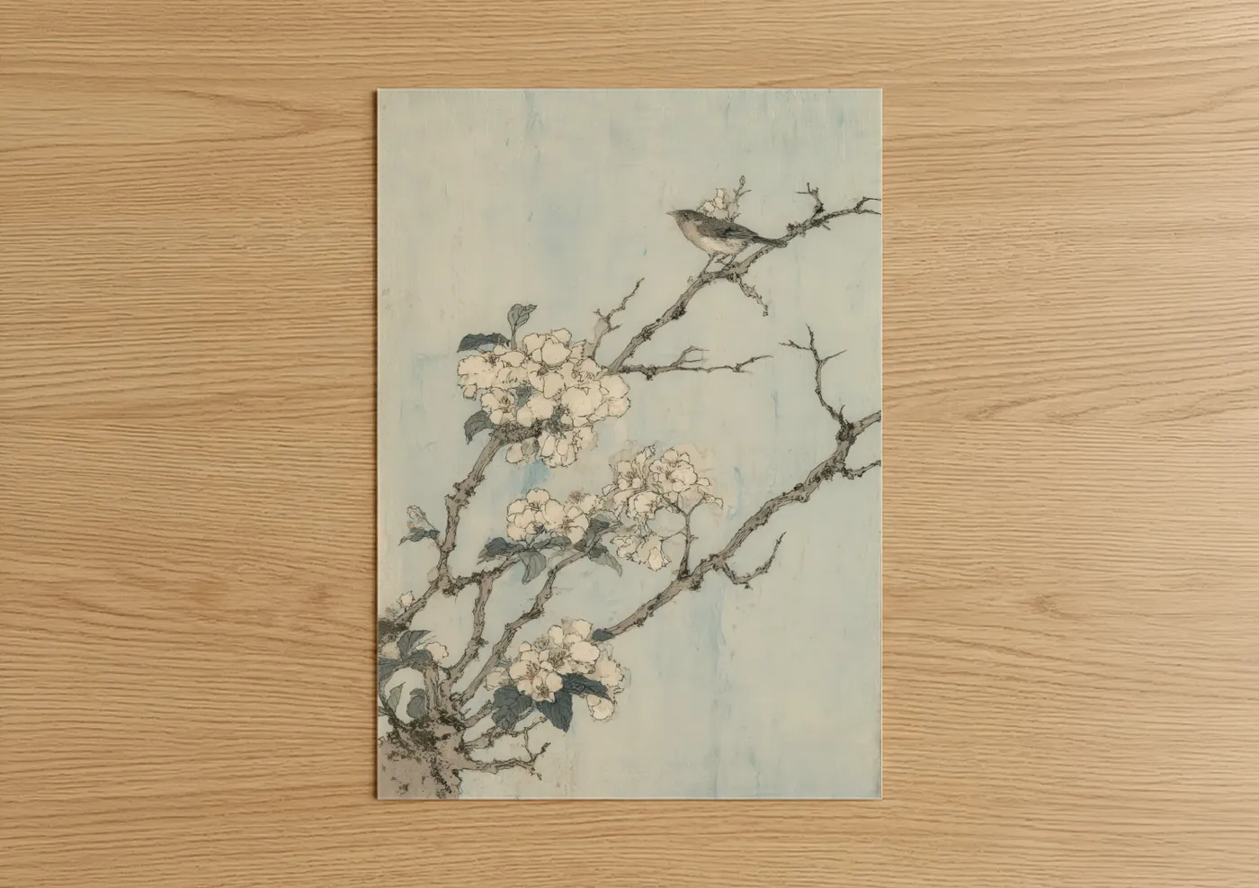 Blossoming Baobab Tree with Bird Wall Art