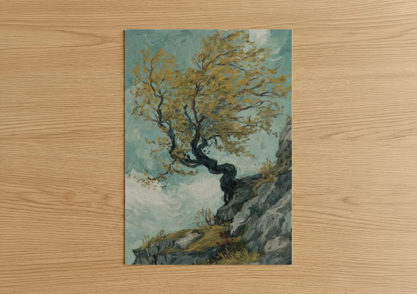 Windswept Willow Tree Oil Painting Wall Art